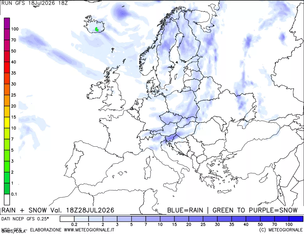 mappa Precipitazioni totali e nevose