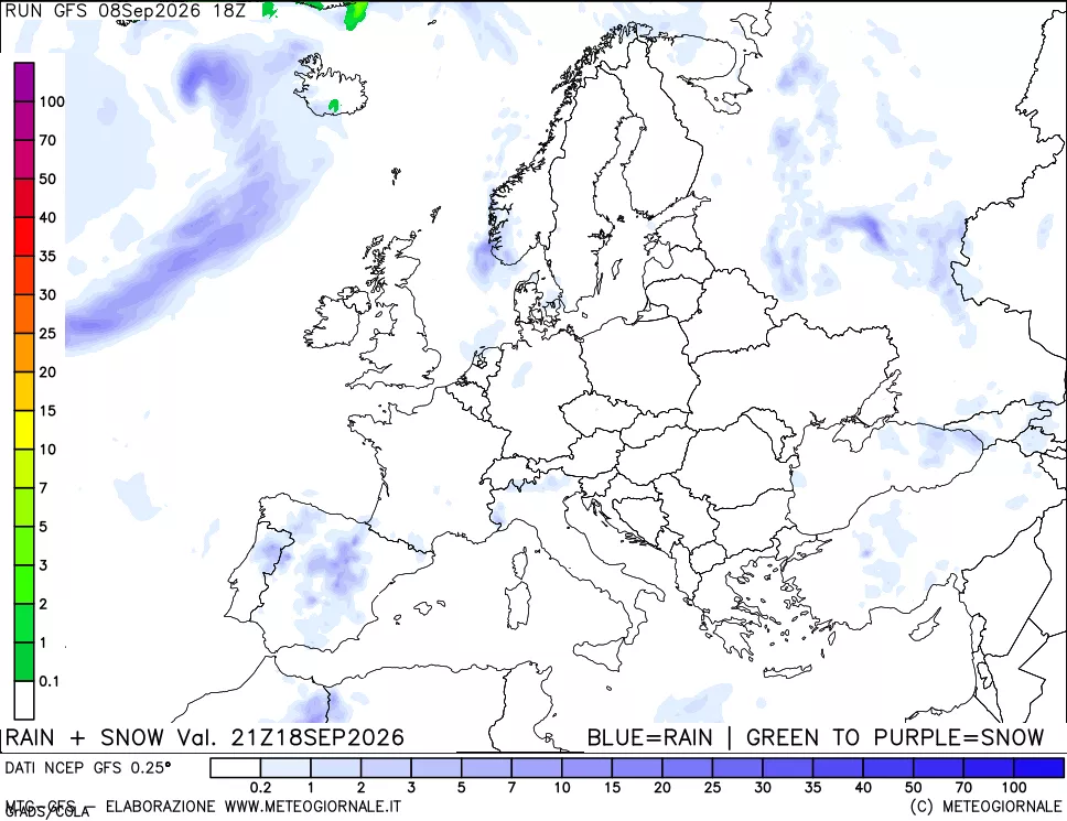 mappa Precipitazioni totali e nevose