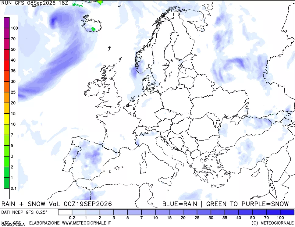 mappa Precipitazioni totali e nevose