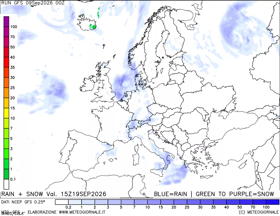 mappa Precipitazioni totali e nevose