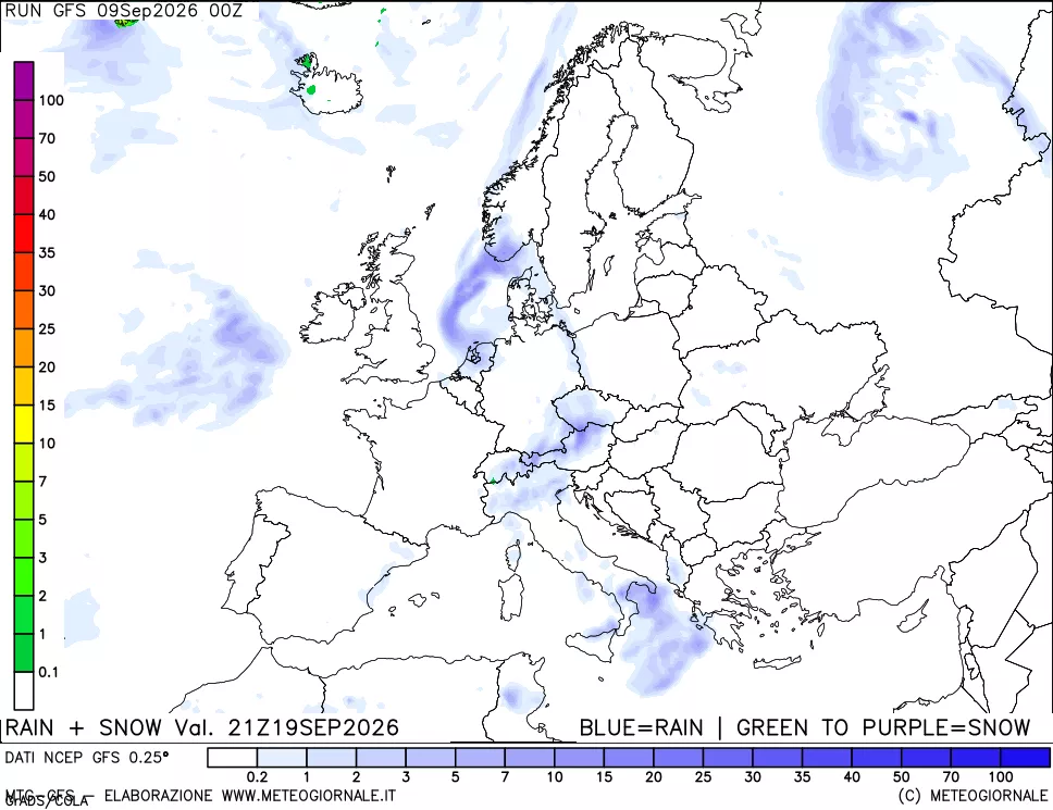 mappa Precipitazioni totali e nevose