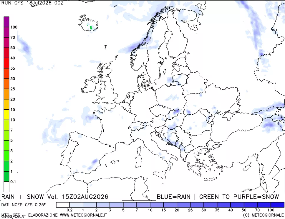 mappa Precipitazioni totali e nevose
