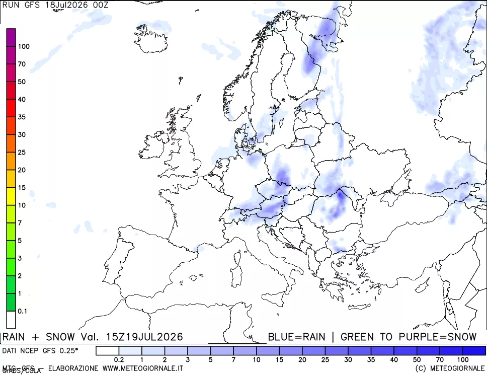 mappa Precipitazioni totali e nevose