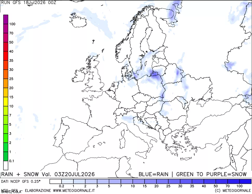 mappa Precipitazioni totali e nevose