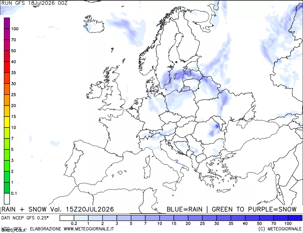 mappa Precipitazioni totali e nevose