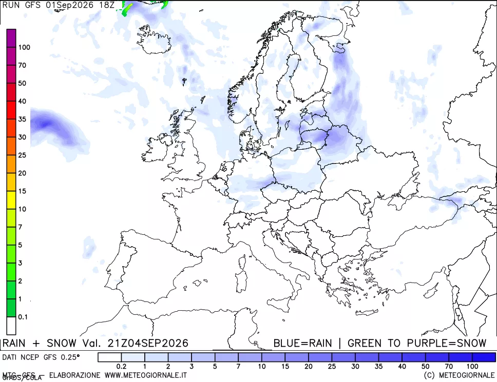 mappa Precipitazioni totali e nevose