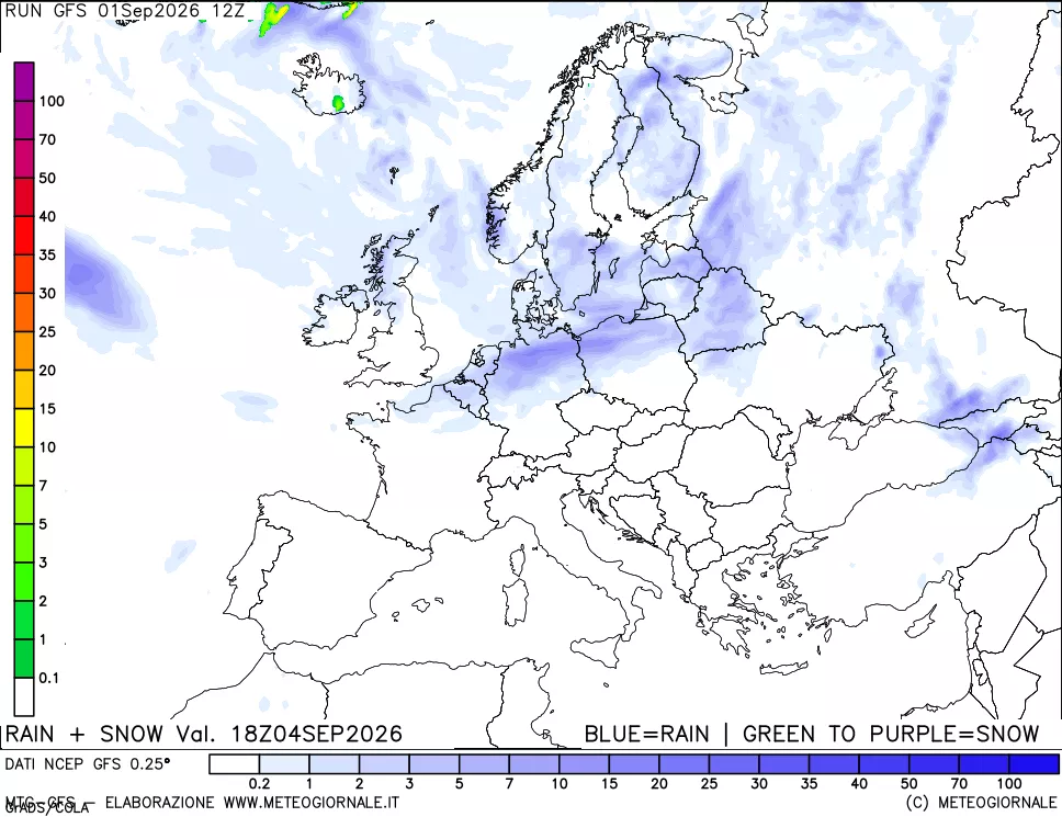 mappa Precipitazioni totali e nevose