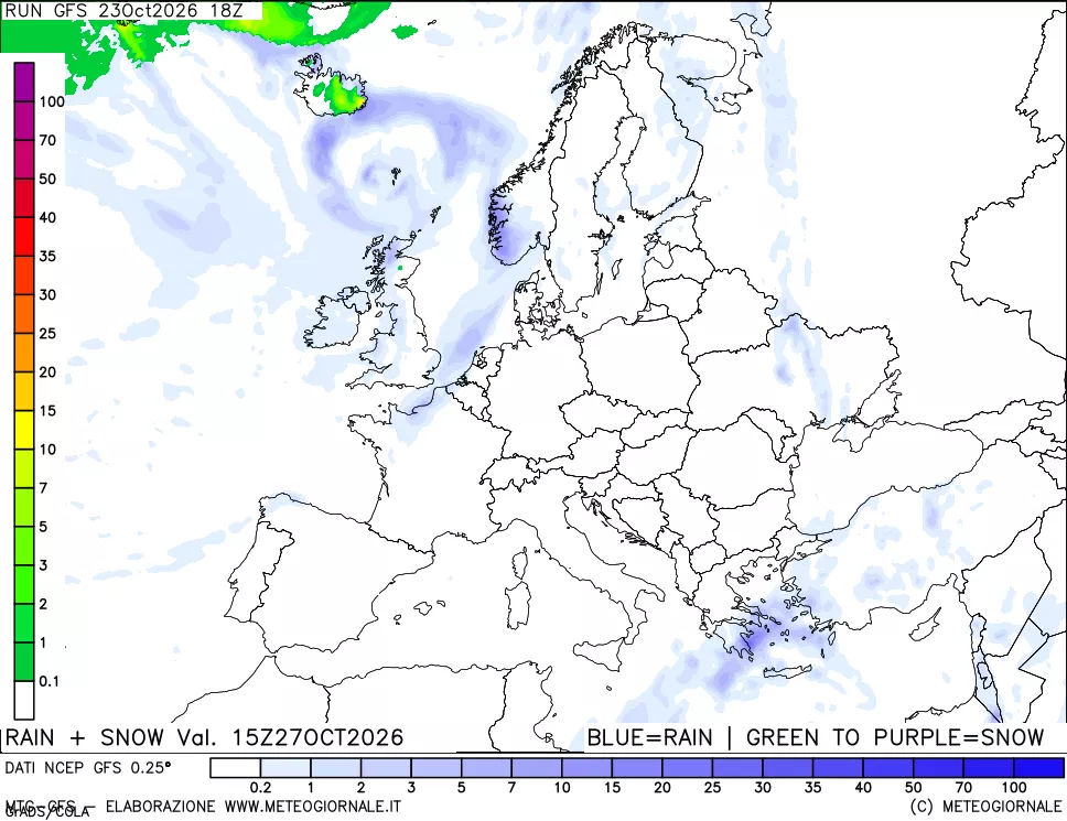 mappa Precipitazioni totali e nevose