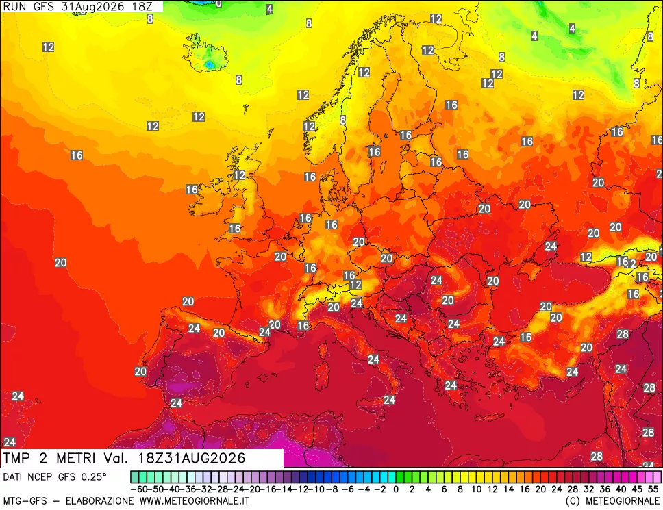 mappa Temp 2 metri