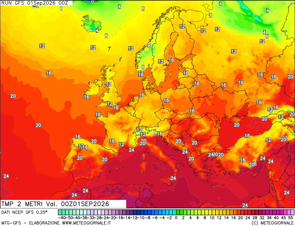 mappa Temp 2 metri