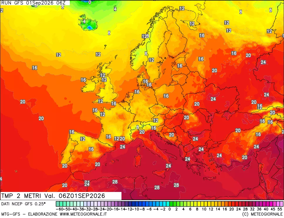 mappa Temp 2 metri