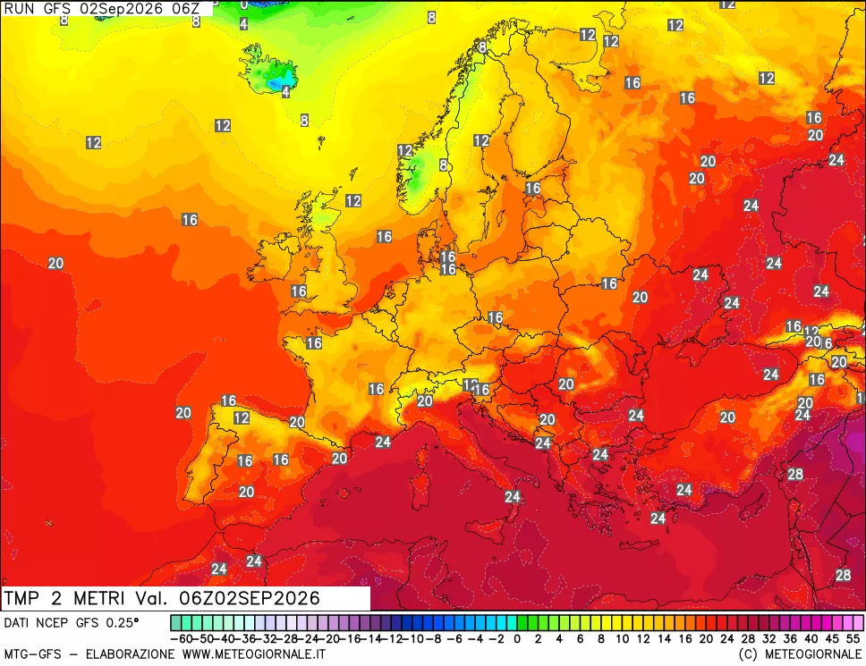 mappa Temp 2 metri