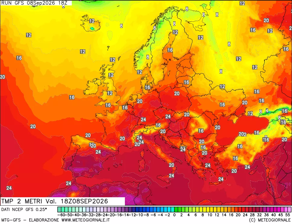 mappa Temp 2 metri