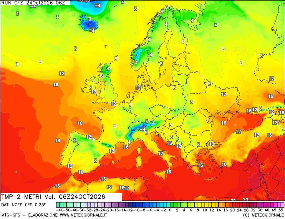 mappa Temp 2 metri