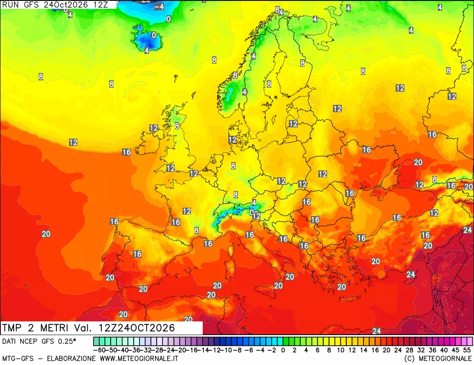 mappa Temp 2 metri
