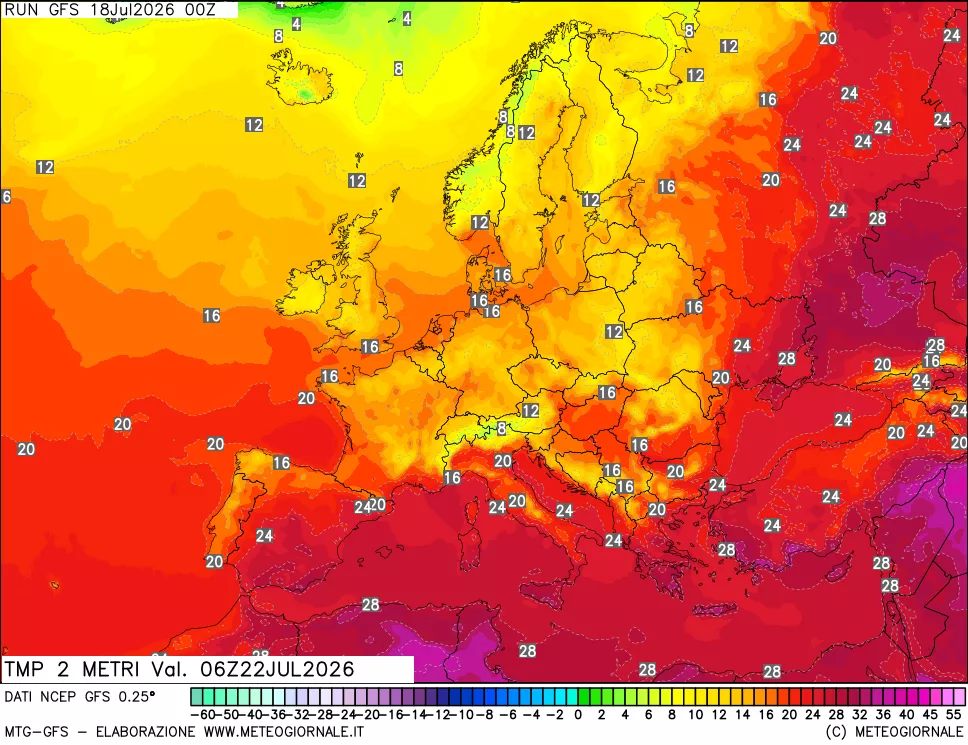 mappa Temp 2 metri