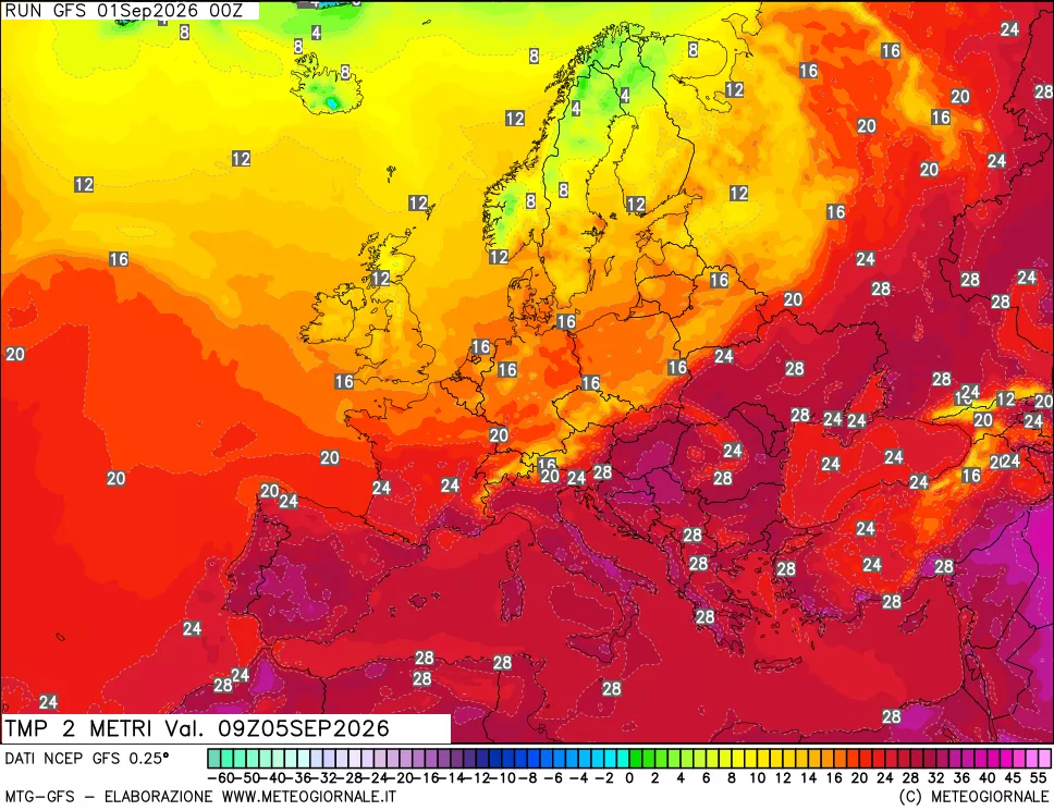 mappa Temp 2 metri