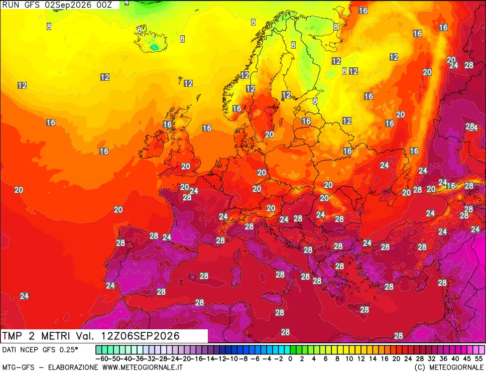 mappa Temp 2 metri