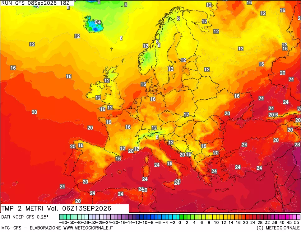 mappa Temp 2 metri