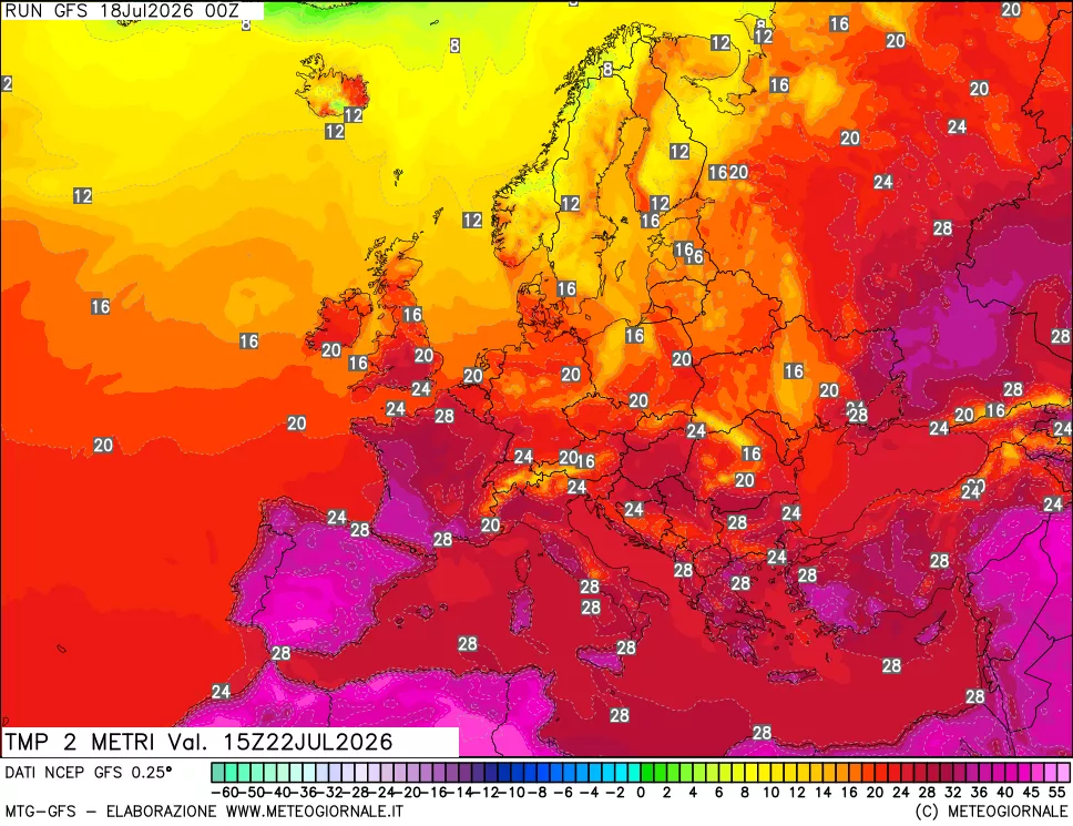 mappa Temp 2 metri