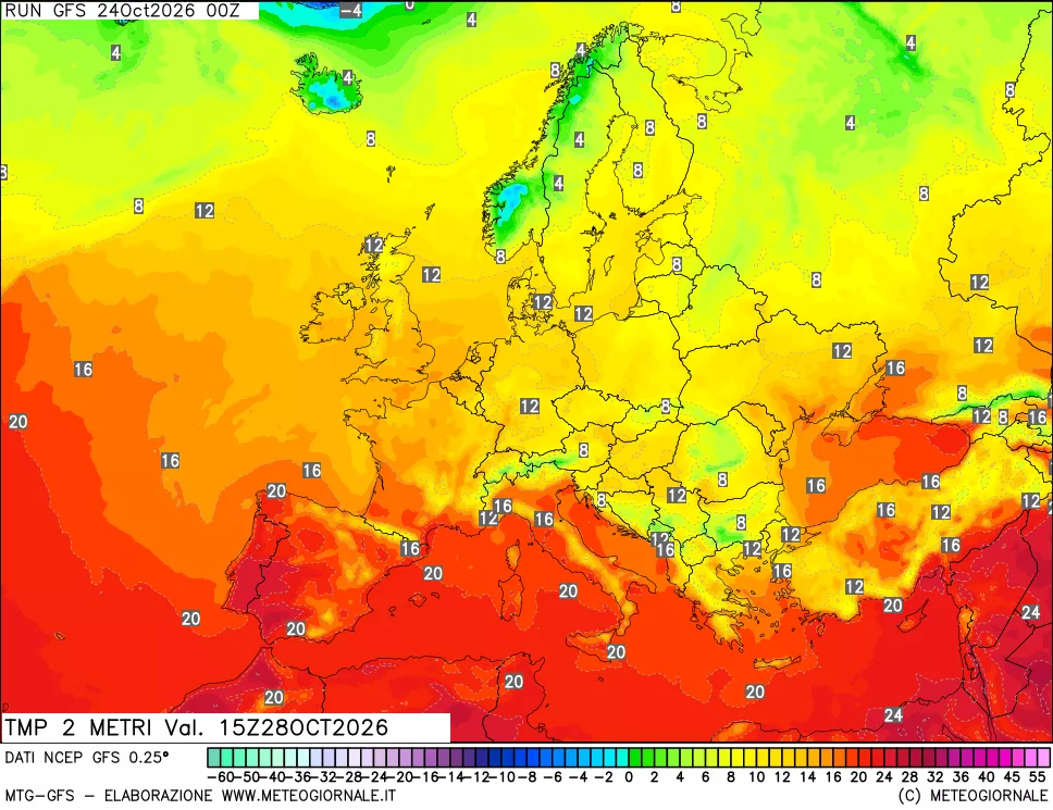 mappa Temp 2 metri
