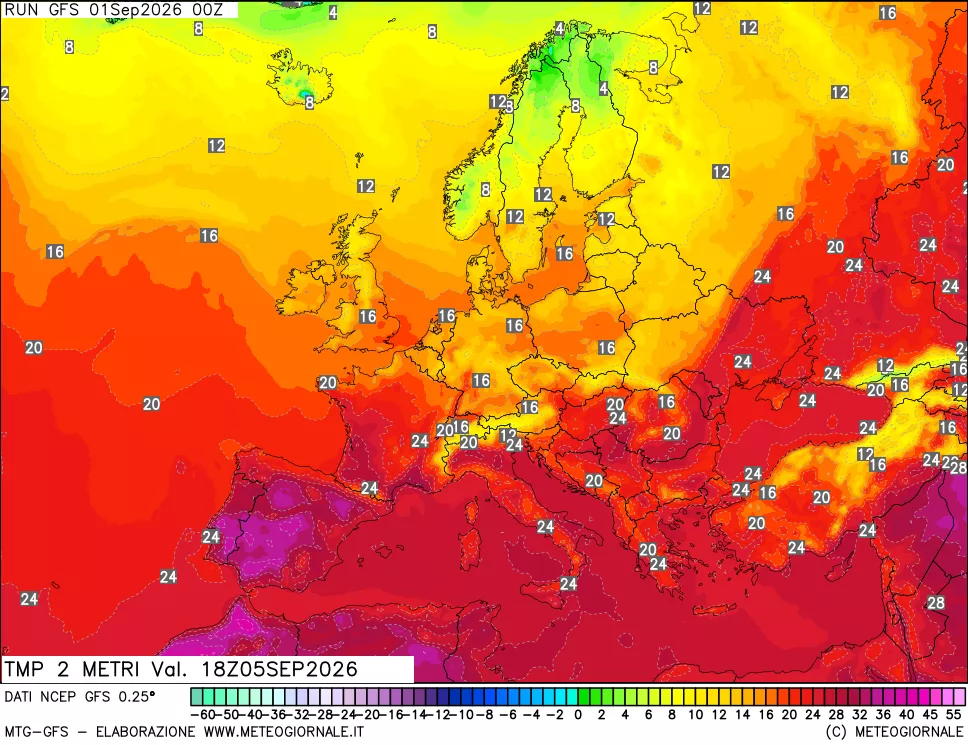 mappa Temp 2 metri