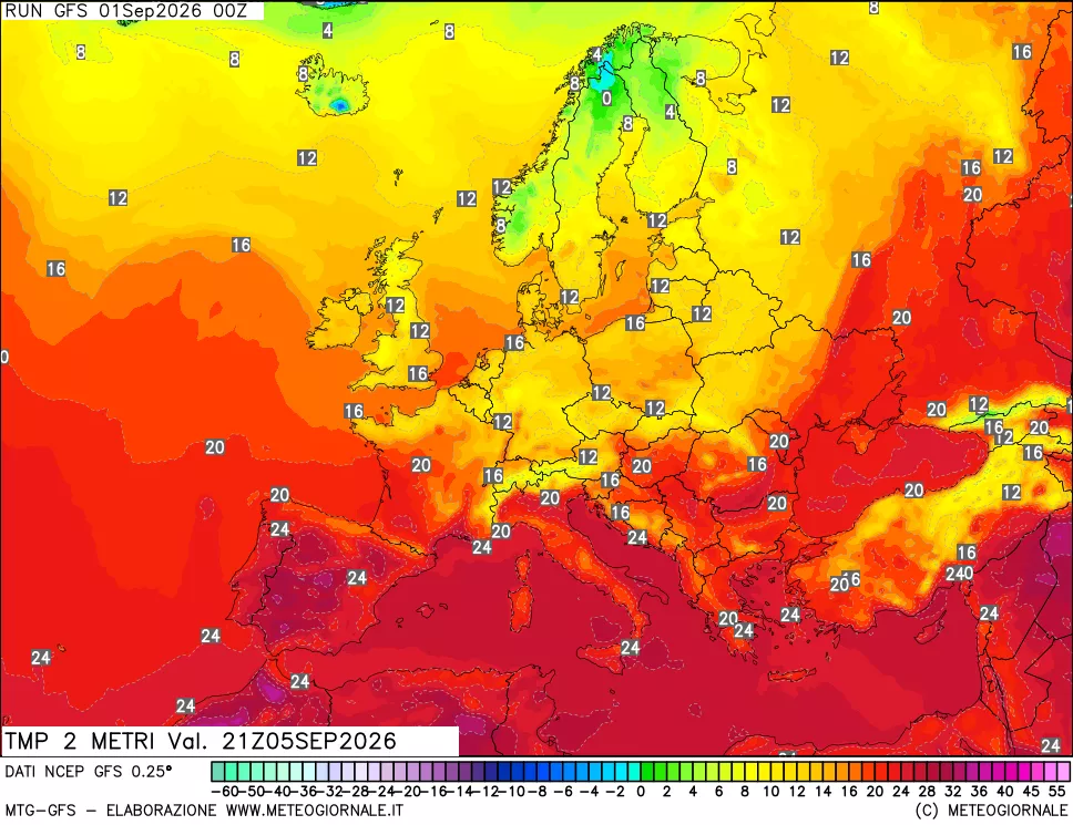 mappa Temp 2 metri