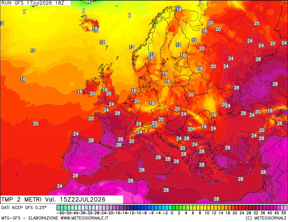 mappa Temp 2 metri