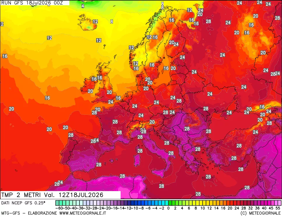 mappa Temp 2 metri