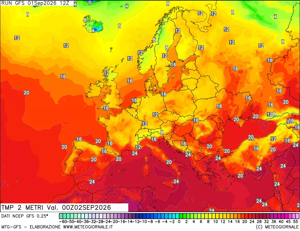 mappa Temp 2 metri
