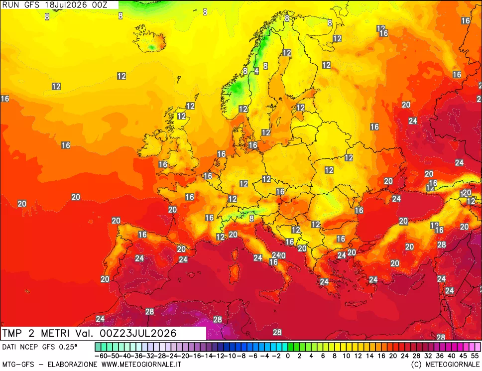 mappa Temp 2 metri