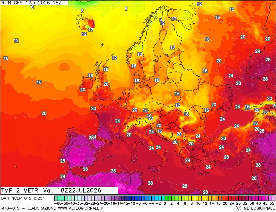 mappa Temp 2 metri