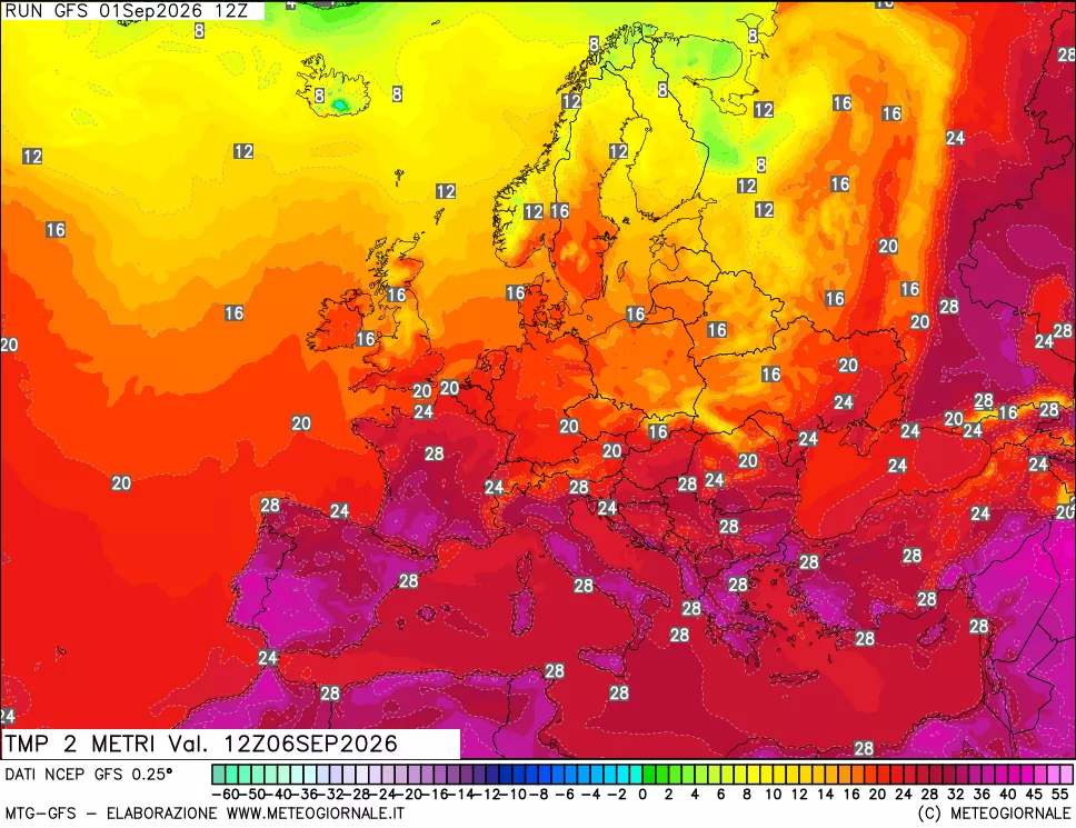 mappa Temp 2 metri