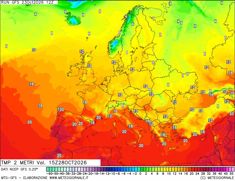 mappa Temp 2 metri