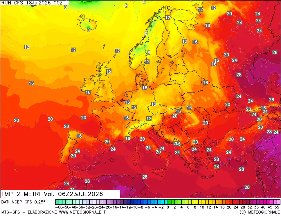 mappa Temp 2 metri