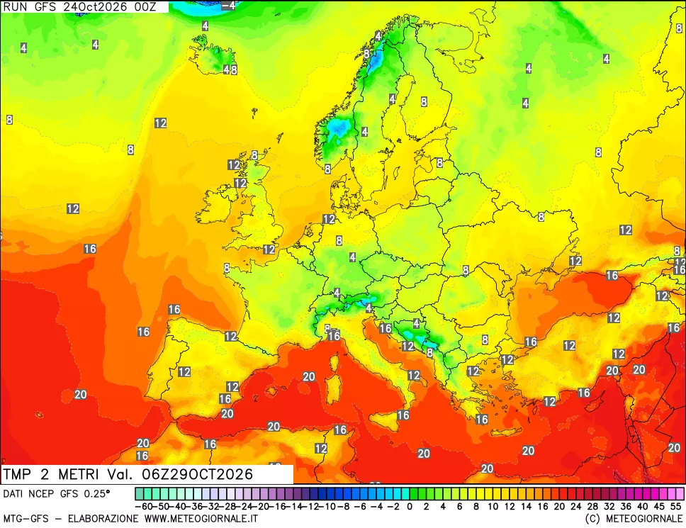 mappa Temp 2 metri