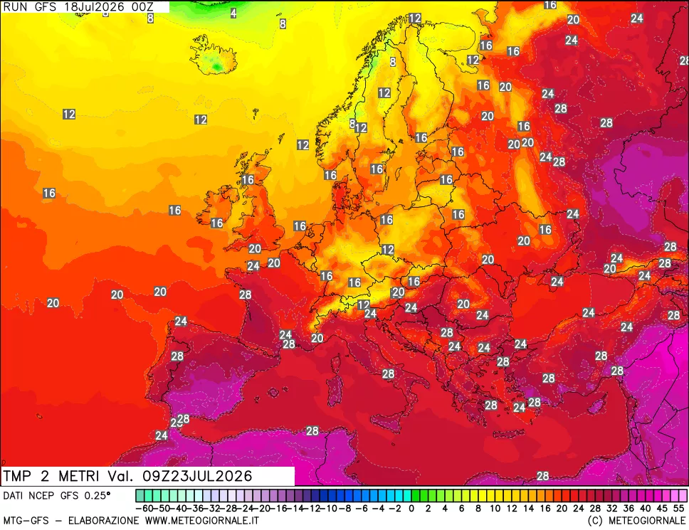 mappa Temp 2 metri