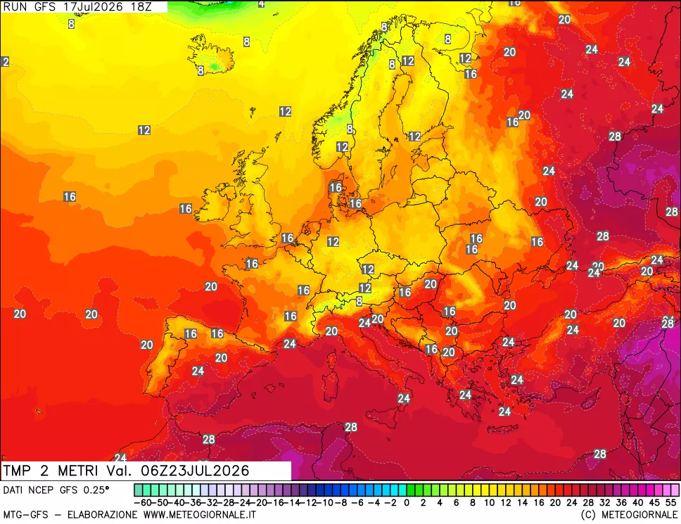 mappa Temp 2 metri