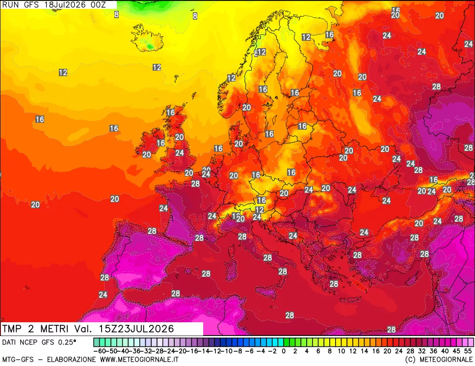 mappa Temp 2 metri