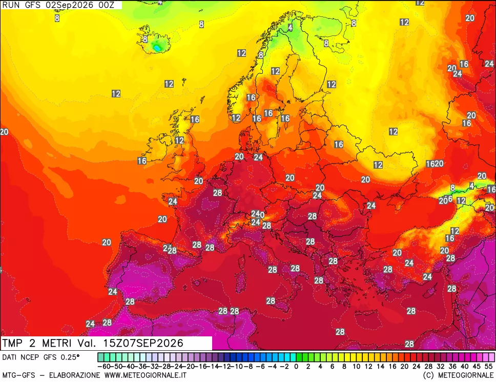 mappa Temp 2 metri