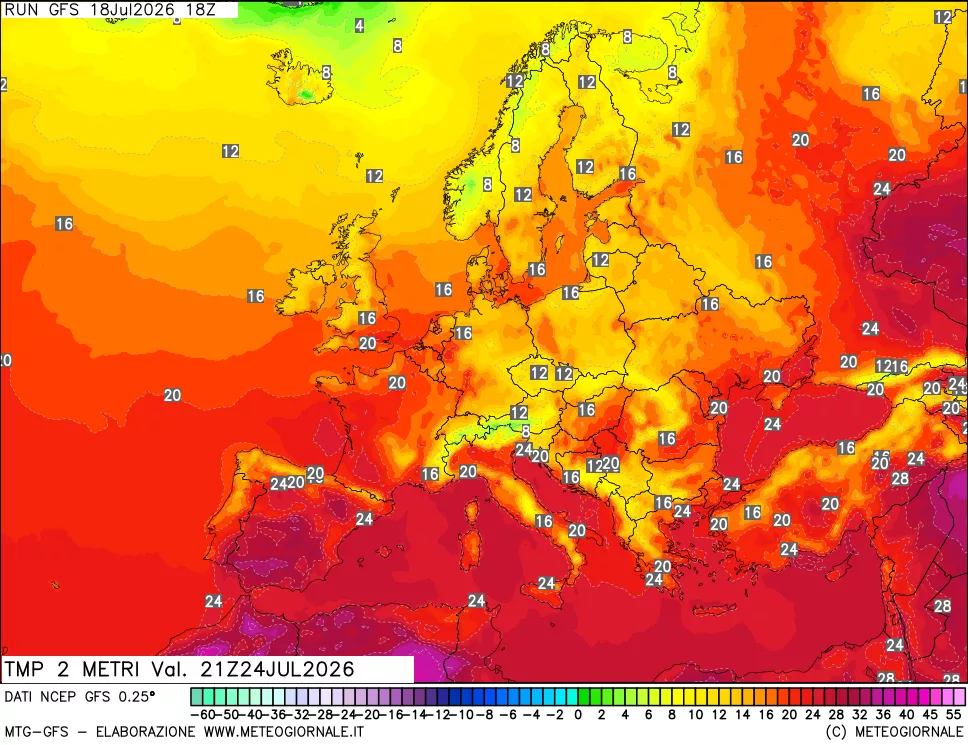 mappa Temp 2 metri