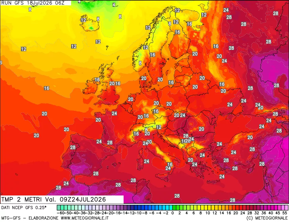 mappa Temp 2 metri