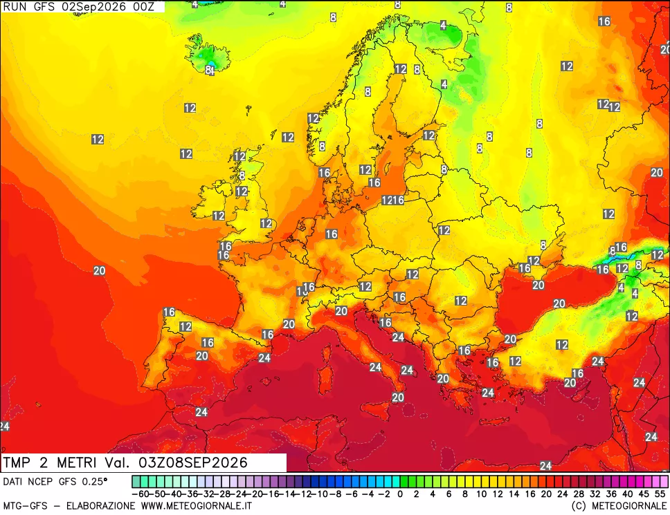 mappa Temp 2 metri