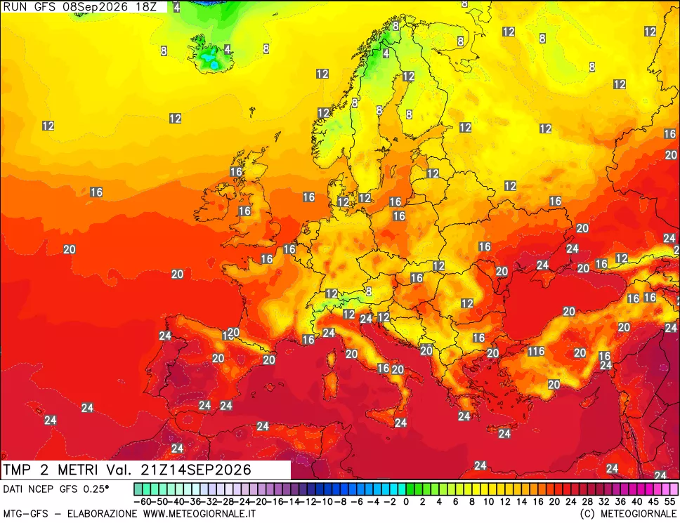 mappa Temp 2 metri