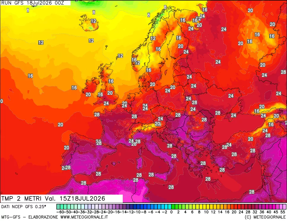 mappa Temp 2 metri