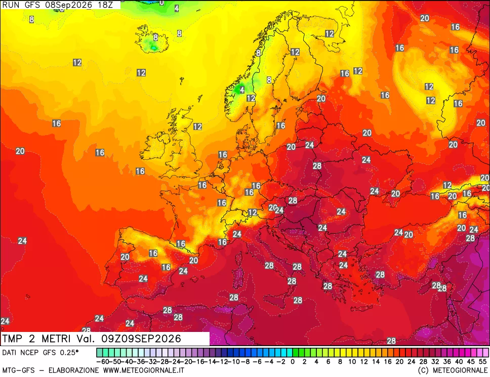 mappa Temp 2 metri