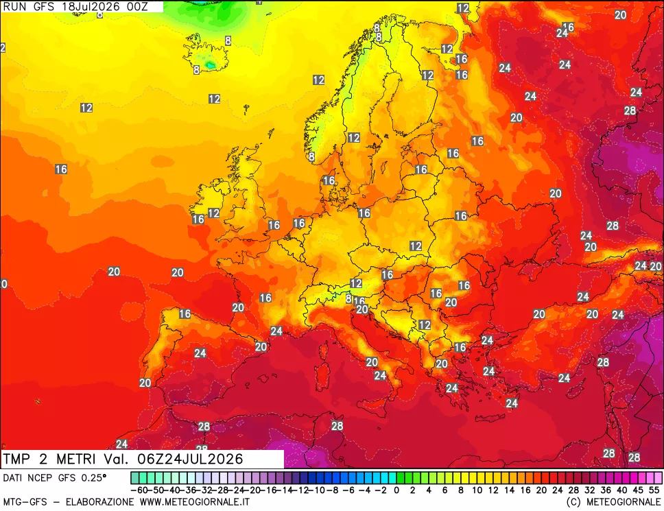 mappa Temp 2 metri
