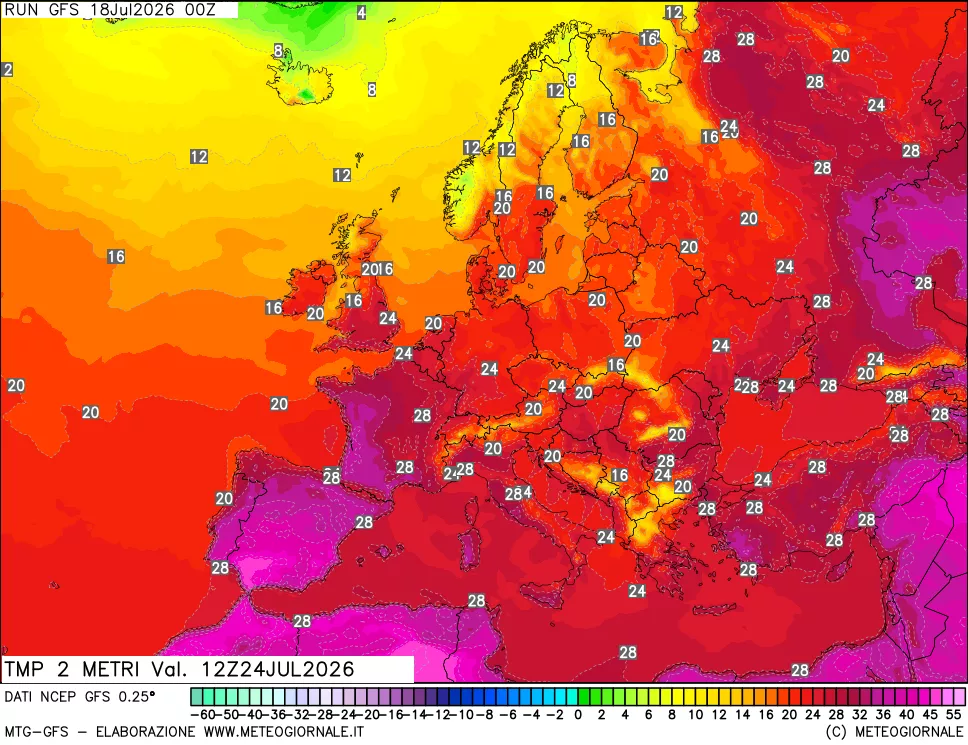 mappa Temp 2 metri
