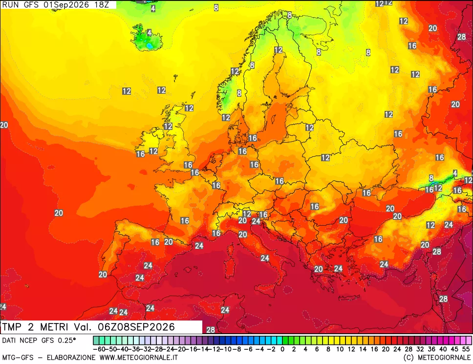 mappa Temp 2 metri