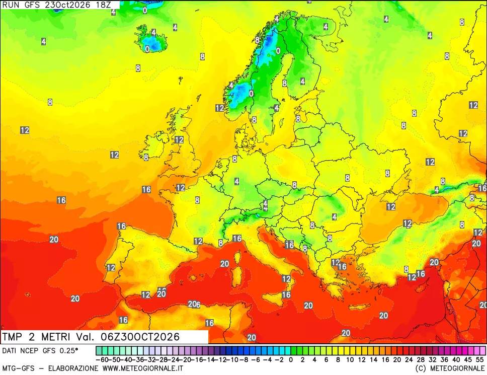 mappa Temp 2 metri